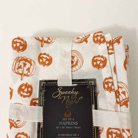 Spooky Night Set of 4 Napkins Halloween Pumpkins - Picture 3 of 10